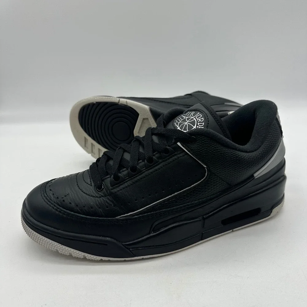 Nike Air Jordan FD0383-001 Mens 9 Jordan 2/3‎ Low Black Metallic Silver Shoes